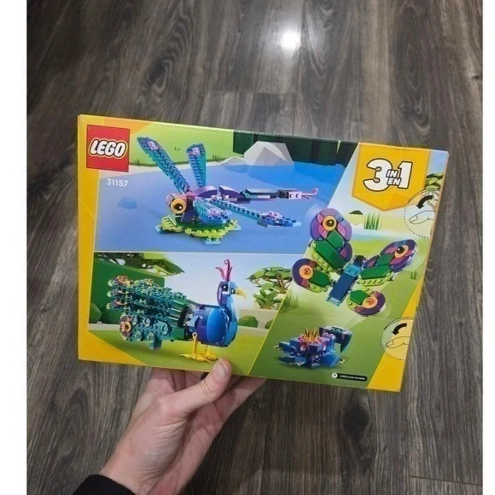 LEGO Creator 3-in-1 Peacock 31157 Set – Build Peacock, Butterfly & Dragonfly